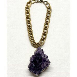 Vintage amethyst geode purple stone bracelet